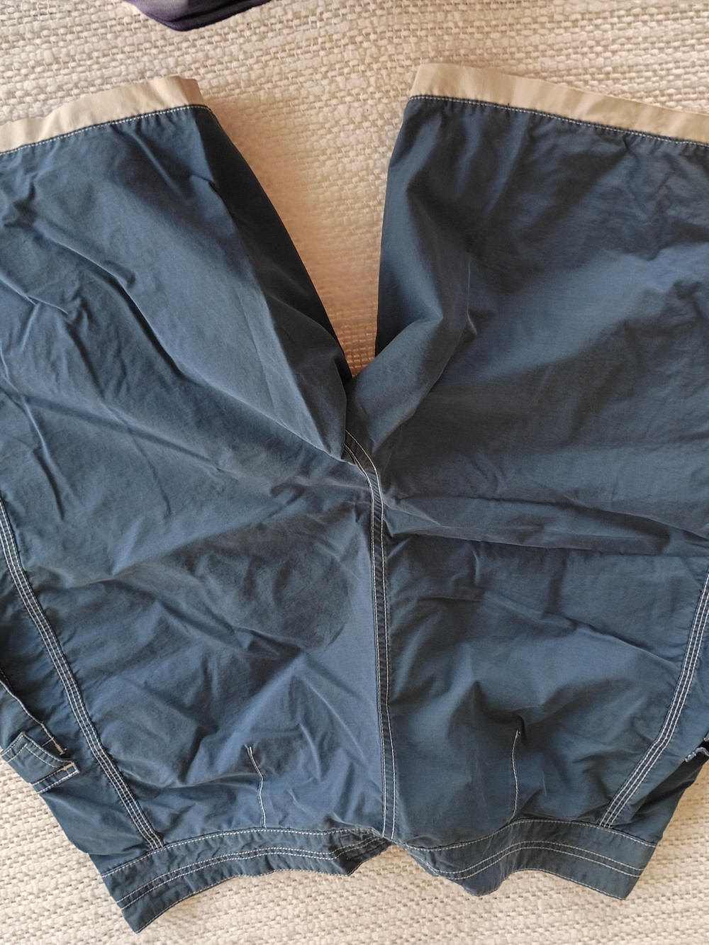 American Eagle Outfitters Navy Blue Swim Shorts with Cream Trim